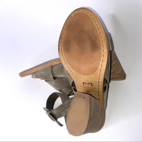 Marc Fisher Valen Crisscross Open Toe Leather Sandals Taupe Color Size 10 - Picture 9 of 11